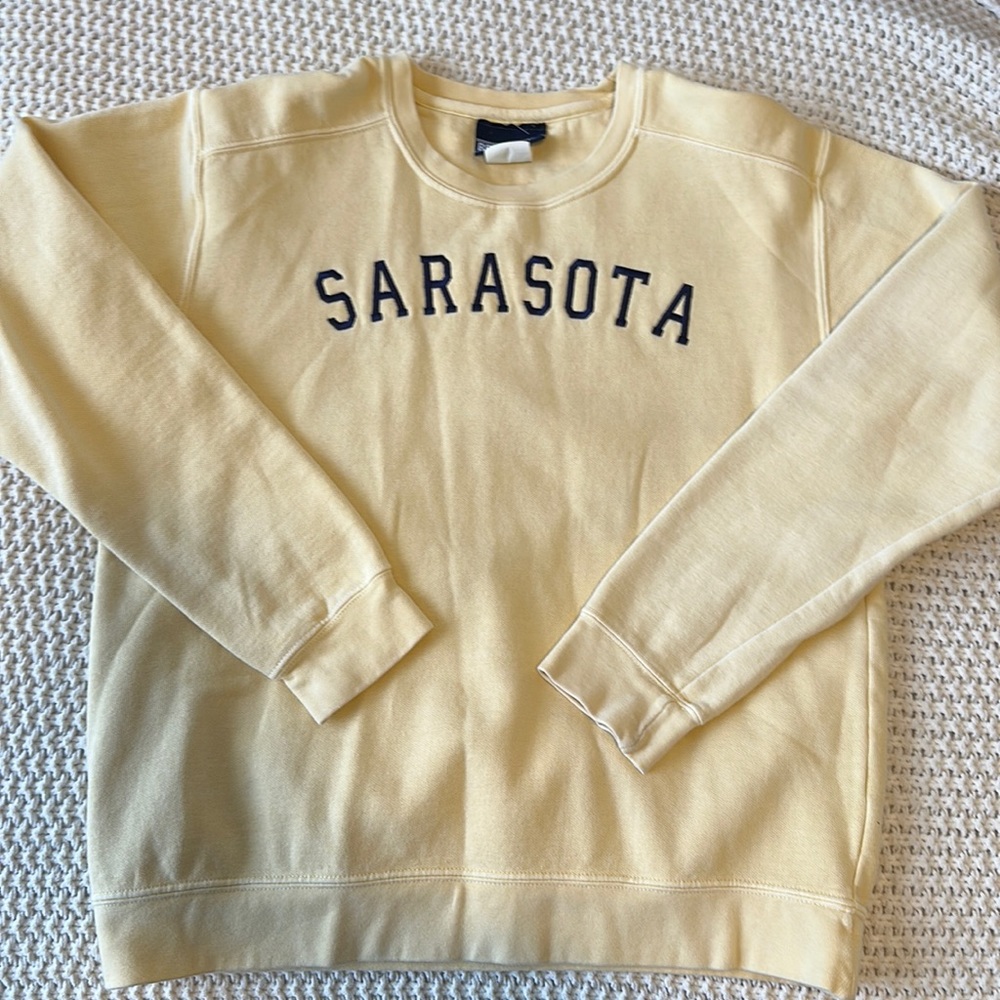 Pale yellow Sarasota crewneck sweatshirt!